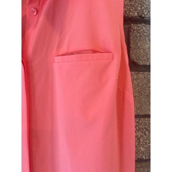 Athleta Coral Sleeveless Button-Up Blouse Womens M Lightweight Polyester - Picture 7 of 7